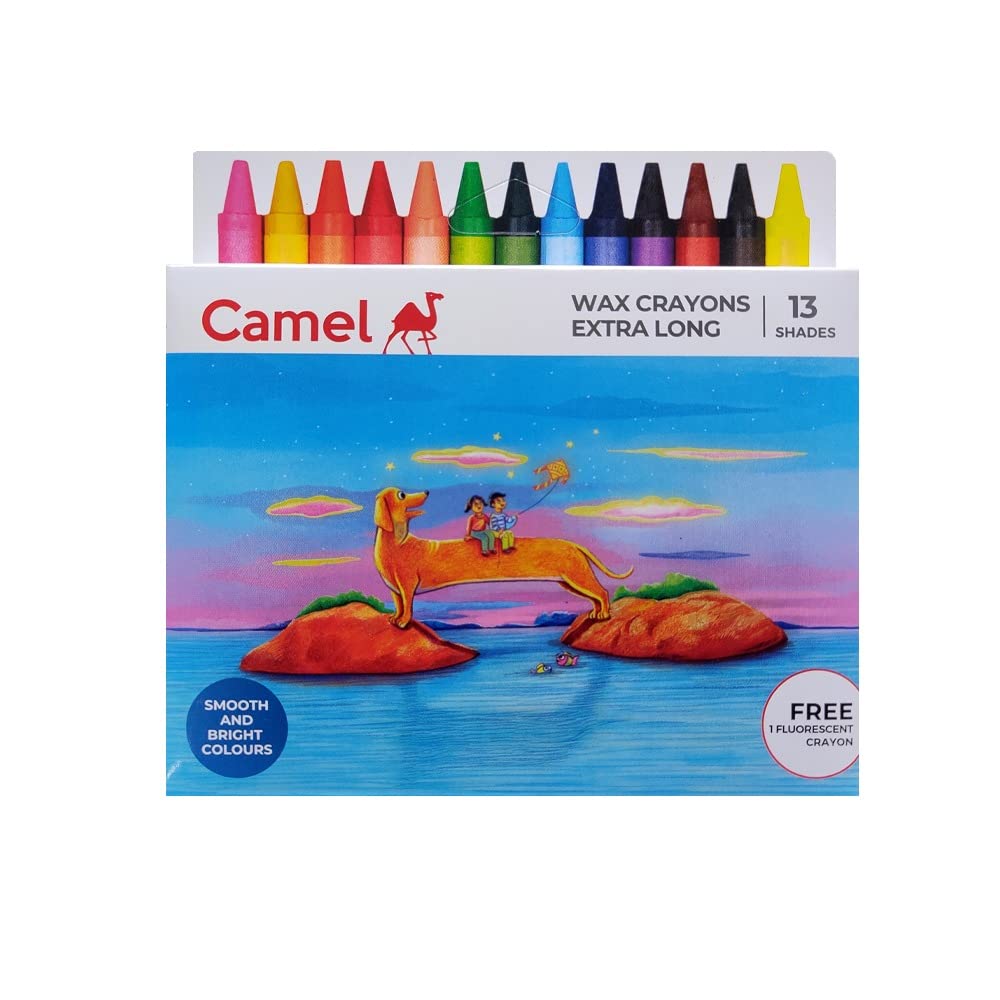 Wax Crayons | Camlin | 13 Shades | Extra Smooth & More Bright | Pack of 5