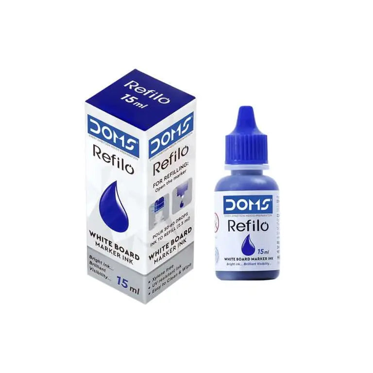 DOMS Refilo White Board Marker Ink – 15ML & 100ML ( Assorted Colours - Blue , Black , Red & Green ) - Image #4