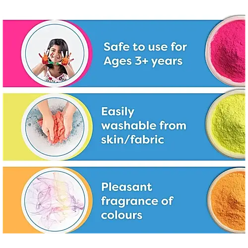 Pidilite Rangeela Holi Ke Rang Colours/Gulal - Non Toxic, Skin Friendly, Assorted Colours, 60 g (Pack of 4) - Image #4