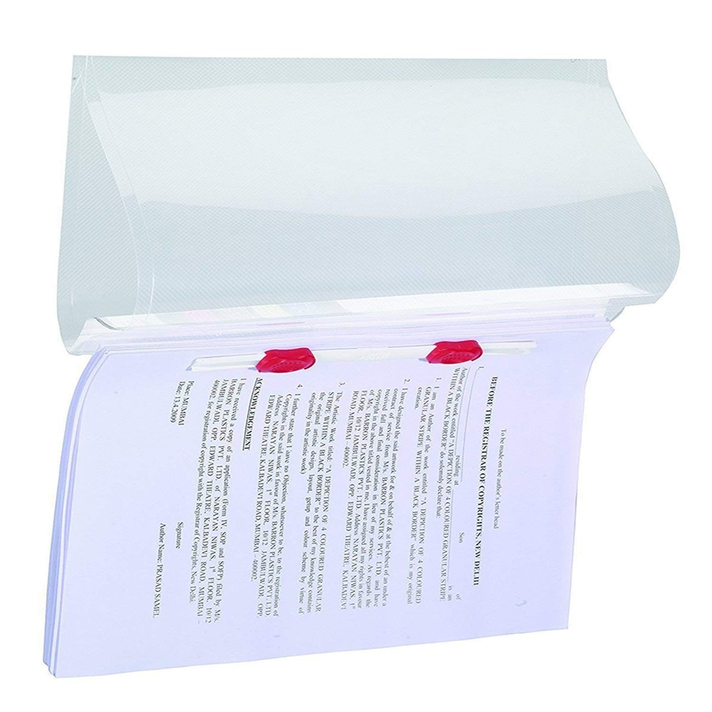 KIYA ® A4 Size Transparent Report File Folder Heavy with Plastic Clip for Certificates, Office Documents, Reports, Page Holder, Presentation | Pack of 1 Pieces (Transparent)