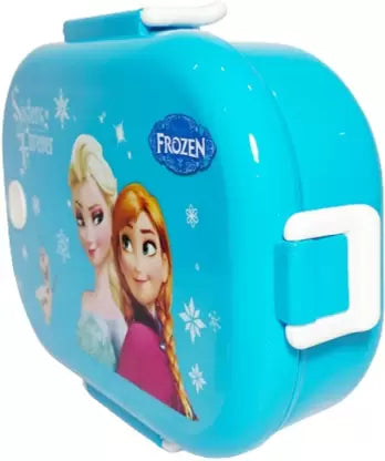 Peri Peri Lunch Box Frozen Plastic for Back to School Kids 1 Containers and 1 Spoon(fock) 1Lunch Box (700 ml) (Colour and Print as per Availability)