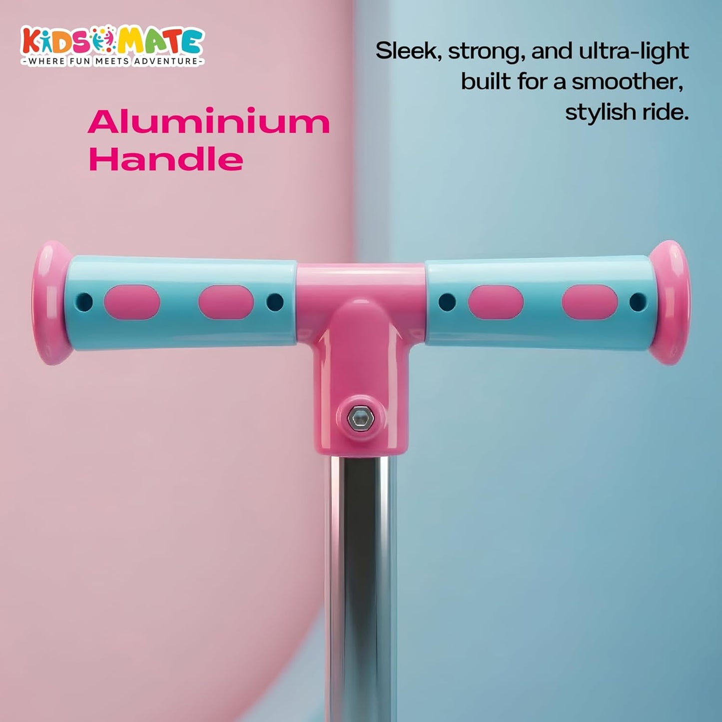 Kidsmate Rider Pro Kick Scooter with Broad PU LED Wheels | 3-Wheel Skating Scooter for Boys & Girls of Ages 2-12 Years | Level Adjustable Height, and Easy Fold Design (ASL)