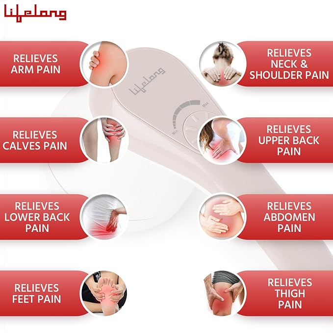 Lifelong Full Body Massager Machine for Pain Relief | Body & Back Pain Relief Product | Handheld Electric Manipol Mini Massager | 5-Speed Settings | Best Gift for Women & Men