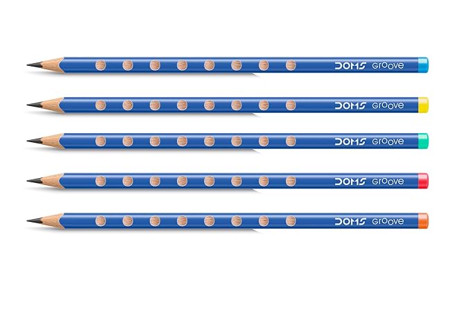 Doms Groove Super Dark HB/2 Graphite Pencils Jar Pack | 50 Pcs Pencils | Innovative Groove For Perfect Grip | Ideal For School & General Purpose | Perfect For Sketching & Drawing