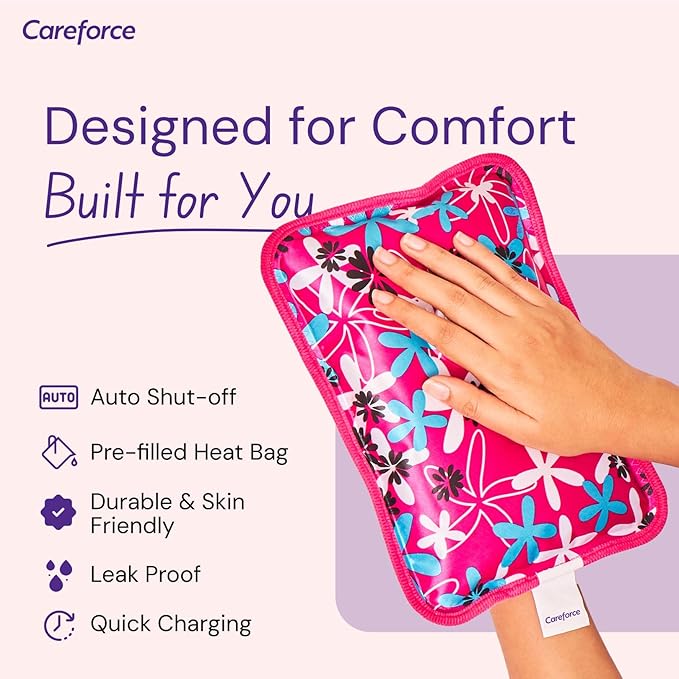 Careforce Electric Hot Water Bag for Pain Relief Heating Pad for Periods Cramps Heat Warmer Pack for Shoulder, Back, Neck and Full Body Aches