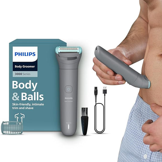 Philips Body & Balls Trimmer for Men Private Parts | Clinically Tested on Sensitive Skin | Skin Safe Intimate Grooming | IPX7 Waterproof | 60 mins runtime | 5yrs* Warranty | India's #1 Men's Trimmer