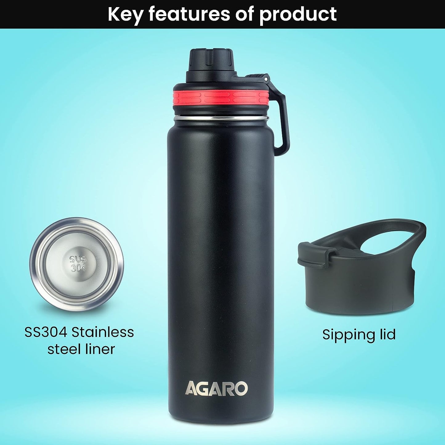 AGARO Imperial Vacuum Flask Black