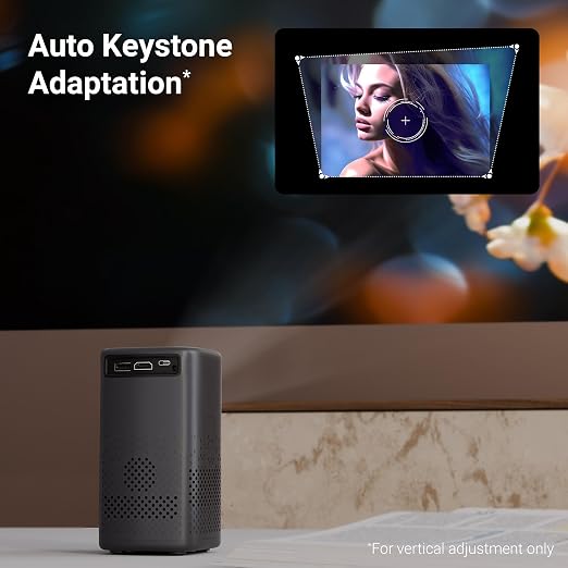 Zebronics Android Portable Smart Projector, 1080p Support, 3600 Lumens, 150" Screen, OTT Apps (Netflix, Prime), Miracast, WiFi, BT, HDMI, Built-in Battery, 2hr Playtime (TS)