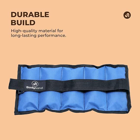 Bodyband Ankle Weights 1 kg X2 Pcs Wrist Weights Strap For Gym Ankle Weight Cuff Leg Weight For Men & Women For Legs Training, Workout Unisex WeightCuffs for Gym Resistance- Blue, 1 kg x 1 Pair  (ASL)