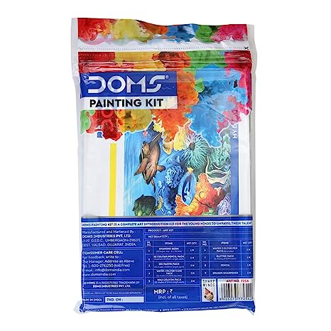 Doms Painting Kit | Perfect Value Pack | Kit For School Essentials | Gifting Range For Kids | Combination of 9 Painting & Coloring Items