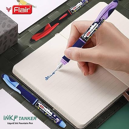 FLAIR Ink Tanker Liquid Ink Fountain Pen Blister Pack | Ergonomic Grip Makes It Easy To Hold | Attractive Design