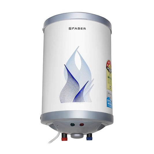 Faber 15Ltr Storage Water Heater (FWG Vulcan 15V), 5 Star, 7 yrs Warranty on Tank, Free Installation with Inlet & Outlet Pipe, White (White, 15L)