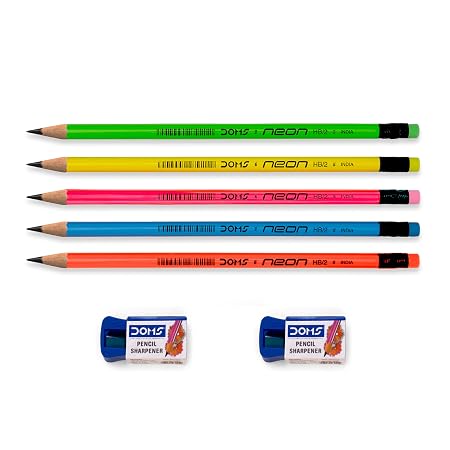 DOMS Neon R/T Pencil 50 Pcs Pencil Sipper