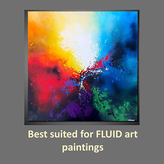 Pre Stretched Canvas (Primed Cotton) with Wooden Frame White, Suitable for Oil paitings, Abstract Paintings and Fluid Arts Pack of 1)