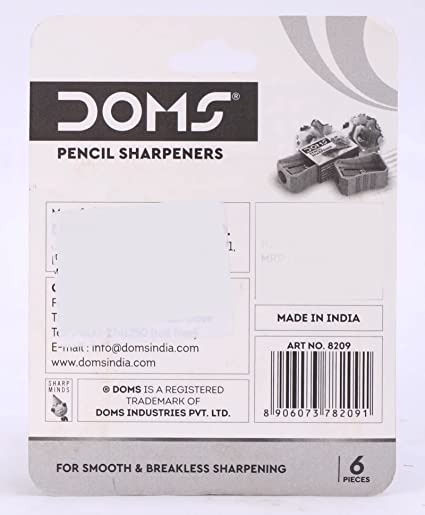 DOMS PENCIL SHARPNER BLISTER PACK 6 PCS