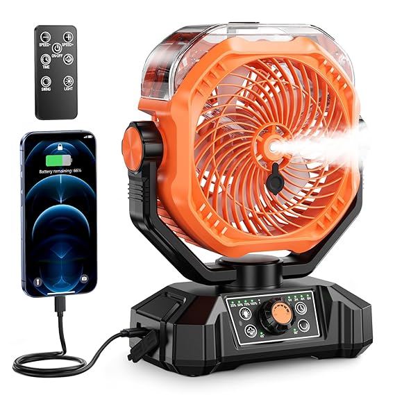 coldSky Misting Camping Fan 8136C Orange
