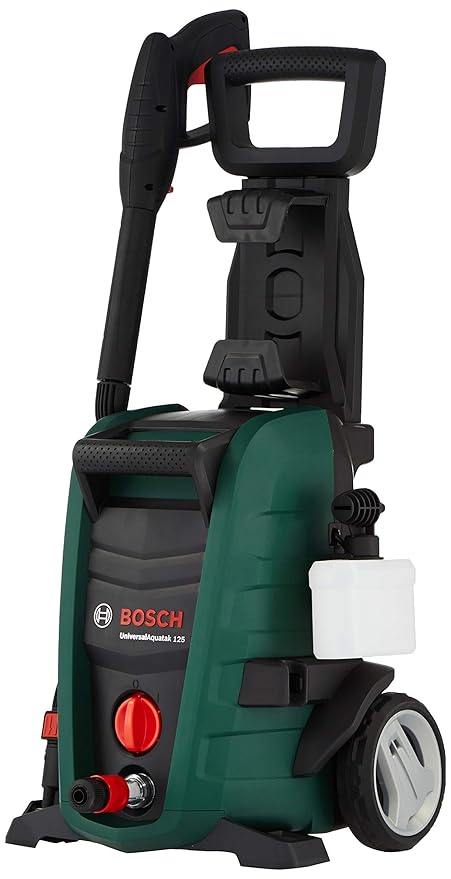 BOSCH Universal Aquatak 125 High Pressure Washer | 1500 W Motor | Max Pressure 125 Bar | 3-in-1 Nozzle with Pencil Jet | BOSCH Gun, 0.5m Self-Priming | Versatile & Portable | 6.4 Kg (RD)