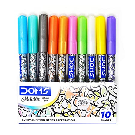 Doms Metallist Series Metallic Brush Pens  (10 Assorted Shades)