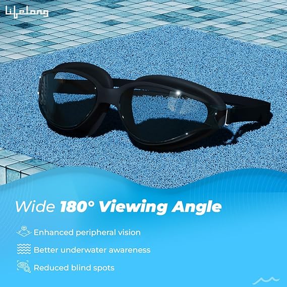 Lifelong Swimming Goggles for Men & Women | Swim Goggles for Adults with Adjustable Strap | UV Protection & Anti-Fog Swimming Glasses | Silicone Swim (ASL)