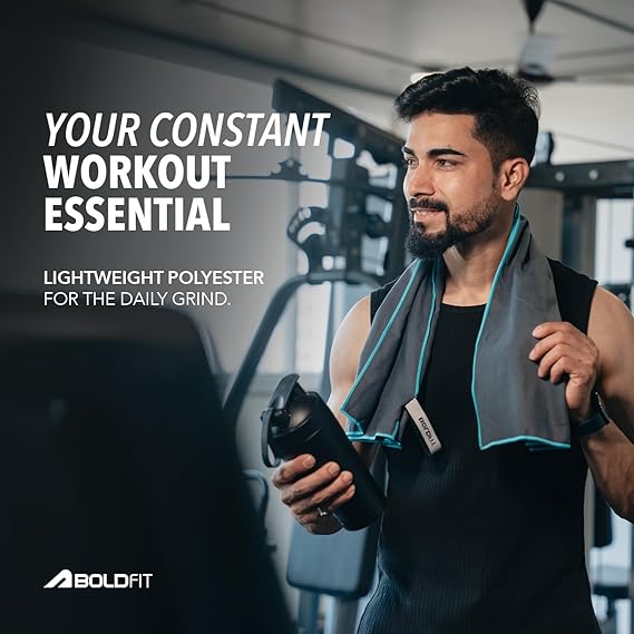 Boldfit Microfiber Gym Towel for Men & Women Ultra Soft for Face Thin Quick Drying Lightweight Towel for Gym, Spa, Swimming, Sweat Absorbent for Men & Women Ultra Super Soft Lightweight Quick Drying (ASL)