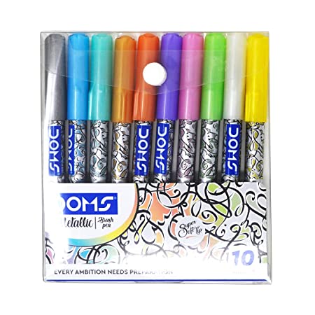 Doms Metallist Series Metallic Brush Pens  (10 Assorted Shades)