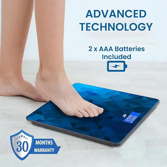 ANT Flora Prism Digital Bathroom Scale forBody Weight Highly Accurate Body Weighing Machine Compact Size LED Display, High Standards Sturdy Tempered Glass, Conversion Switch,30 Months Warranty_ Prism