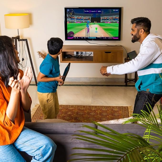 Metashot Smart Cricket Bat Game | Motion Sensor Gaming Bat for TV & Mobile | Indoor Cricket Game | Bluetooth Bat Controller (SD)