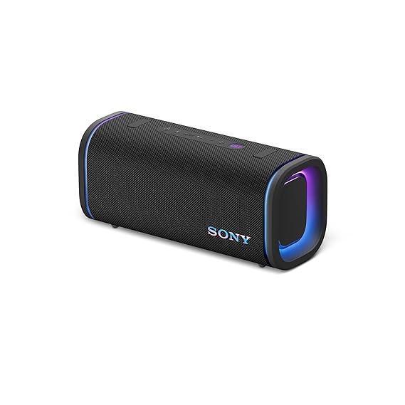 Sony New Launch ULT Field 5 Bluetooth Wireless Speaker with Massive Bass|360° Party Light|25hrs Playtime|IP67|Shoulder Strap|Quick Charge|Built in Powerbank|Party Connect(SRS-ULT50)-Black