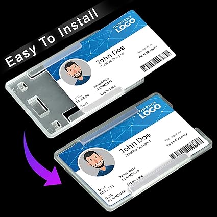 DIGISMART Premium Plastic ID Card Holder Pack of 10 pcs. (Vertical) (TRANSPARENT)