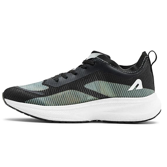 BoldFit Running Shoes for Men - Anti-Slip Sports Shoes With Soft Sole Extra Grip for Running, Jogging, Regular Gym - Black-Grey (ASL)