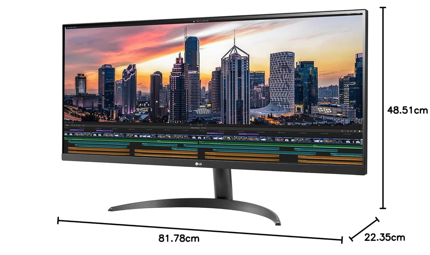 LG 87 cm (34 Inches) UltraWide Full HD (2560 x 1080) Display - HDR 10, AMD Free sync, IPS with sRGB 95%, Multitasking, Flicker Safe, Reader Mode, HDMI, Headphone Out and Gaming Monitor - 34WP500