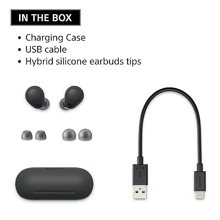 Sony WF-C700N Noise Cancellation Bluetooth Earbuds with Mic, TWS, Up to 15Hrs Battery, Adaptive Sound Control- Black Model: YY2968 (TS)