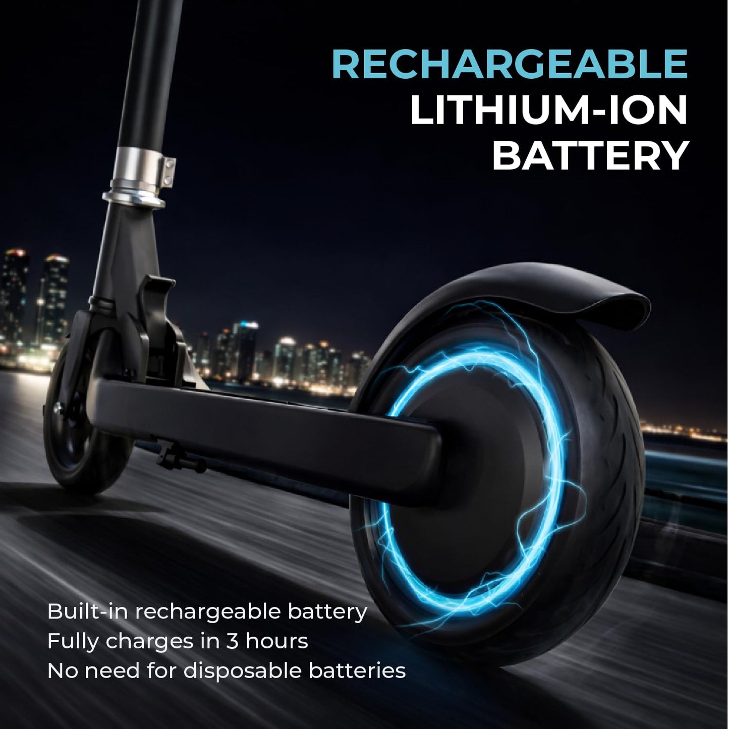 Lifelong Kids Electric Scooter for 6-12 Years Age | with Rechargeable Battery, Adjustable Handle Height & Foldable Design | Safe Kids Scooter with Anti-Slip Deck  (ASL)