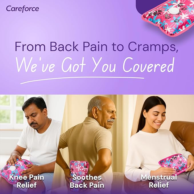Careforce Electric Hot Water Bag for Pain Relief Heating Pad for Periods Cramps Heat Warmer Pack for Shoulder, Back, Neck and Full Body Aches