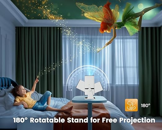 WZATCO Yuva Go, Android 14.0 Smart Projector 4k Ultra HD, Rotatable Design, Auto & 4D Keystone with Netflix, Prime etc, 9000 Lumens, WiFi 6 & BT, Screen Mirroring, ARC, 720P Native (TS)