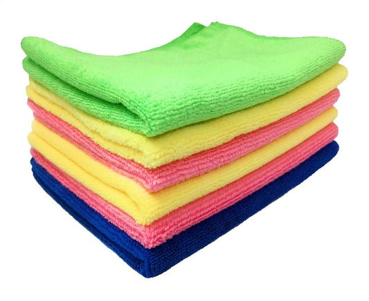 Microfiber Cleaning & dusting Cloth for Home Cleaning, Kitchen, Laptop, Led, Camera, Bike, Furniture etc (30 cm x 40 cm - 320 GSM - Multi Color