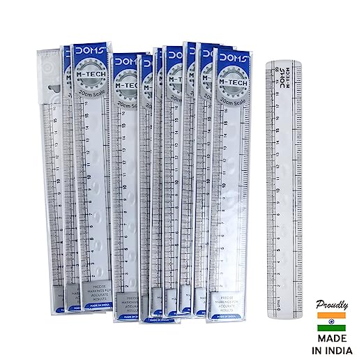 Doms M Tech 20cm Transparent Broad Scale (Pack of 10) (DM8115)