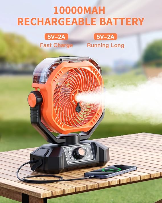 coldSky Misting Camping Fan 8136C Orange