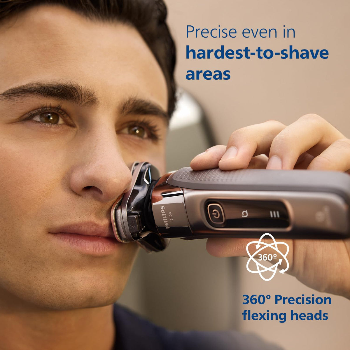Philips World's No.1 Electric Shaver for Man|Hydro SkinGlide Flex Heads + Precision Trimmer|Triple Lift & Cut|5 Smart Controls|100% Waterproof|3min Quick Charge|5yr Warranty|X9000/11 (SD)