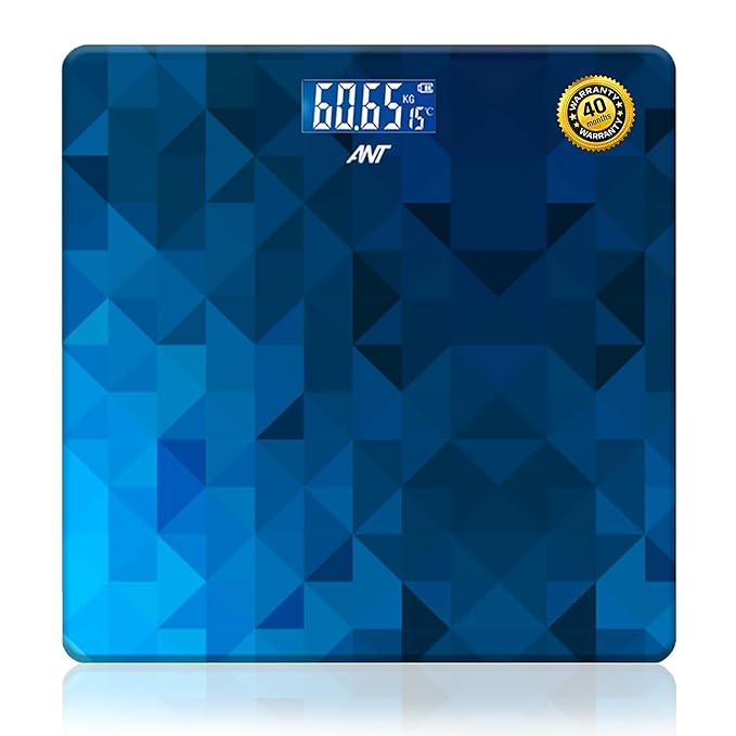 ANT Flora Prism Digital Bathroom Scale forBody Weight Highly Accurate Body Weighing Machine Compact Size LED Display, High Standards Sturdy Tempered Glass, Conversion Switch,30 Months Warranty_ Prism