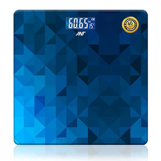 ANT Flora Prism Digital Bathroom Scale forBody Weight Highly Accurate Body Weighing Machine Compact Size LED Display, High Standards Sturdy Tempered Glass, Conversion Switch,30 Months Warranty_ Prism