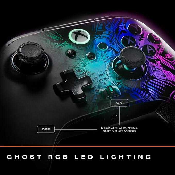 PowerA FUSION Pro Wireless Gaming Controller with Lumectra for Xbox Series X/S, Xbox One, PC, Windows 10/11 with Ghost RGB LED Lighting, Black (Officially Licensed) (SD)