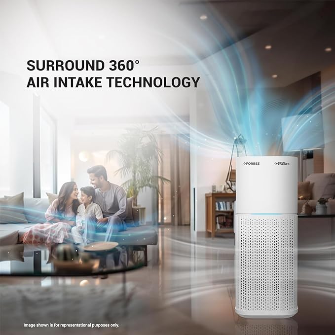 Eureka Forbes Air Purifier 355 With True Hepa H13 Filter & Surround 360° Air Technology|Removes 99.97% Dust & Particulate Matter|4-Stage Purification In 10 Mins|Covers 480 Sq. Ft.|Convenient,White
