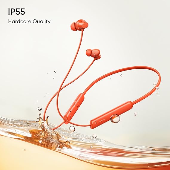 realme Buds Wireless 5 Lite in Ear Bluetooth Neckband with 12.4 mm Dynamic Bass Boost Driver,Upto 35 Hours Playback,45ms Low Latency,IP55 Dust & Water Resistant, Bluetooth V5.4  (SD)