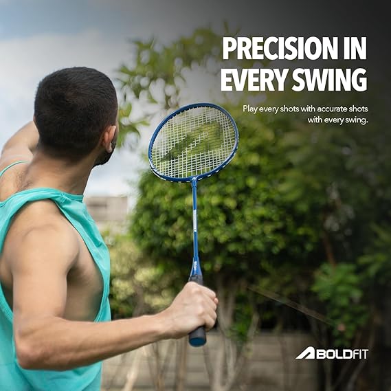 Boldfit Badminton Rackets for Beginners, Adults Aluminium Shuttle Bat with Full Cover Bag Badminton Racket for Practice & Match Lightweight Badminton Racquet with Grip Handle Shuttle Racket (ASL)