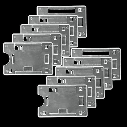 DIGISMART Premium Plastic ID Card Holder Pack of 10 pcs. (Vertical) (Black)