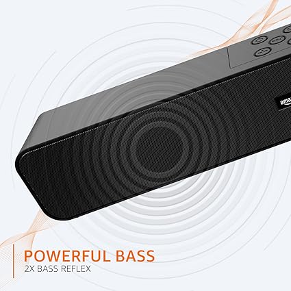 Amazon Basics 16W Bluetooth Soundbar Speaker with 1200mah Battery, BT v5.3, Aux, USB Port for Mobile, PC, Tablets, and Laptops