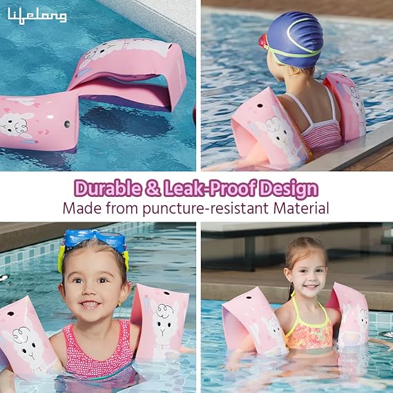 Lifelong Swimming Arm Band Float/Swim Armband/Arm Sleeves Band for Swimming Pool/Floater/Floaties for Kids Boys and Girls (Pink) (ASL)