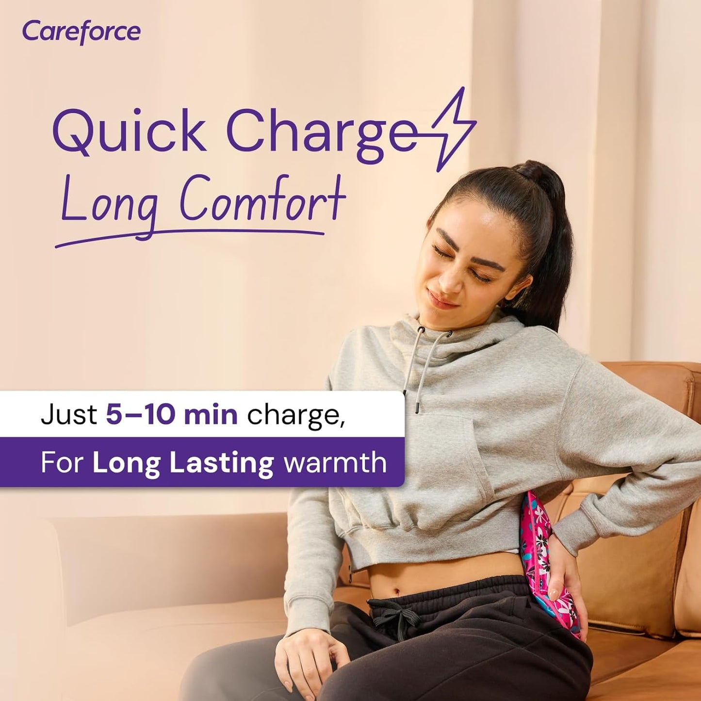Careforce Electric Hot Water Bag for Pain Relief Heating Pad for Periods Cramps Heat Warmer Pack for Shoulder, Back, Neck and Full Body Aches