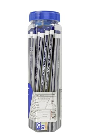 Doms X1 Xtra Super Dark Pencils Box Pack|Hexagonal Shape For Easy Holding&Comfort|Free Eraser,Scale&Pencil Cap Inside|Dark&Neat Handwriting|Pack Of 30 Pencils